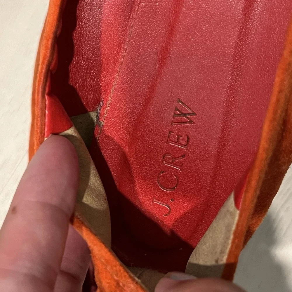 J.CREW Women's Lottie Suede Flats in Orange Size 8.5